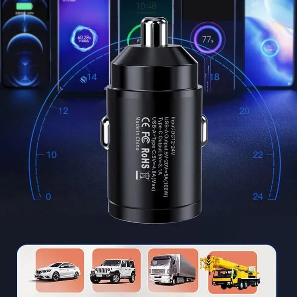 LOSOA PD+QC30 30W 雙孔隱形式 極速迷你車充 LOSOA PD+QC30 30W 雙孔隱形式 極速迷你車充